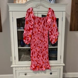NWT Pink Floral MIDI Dress